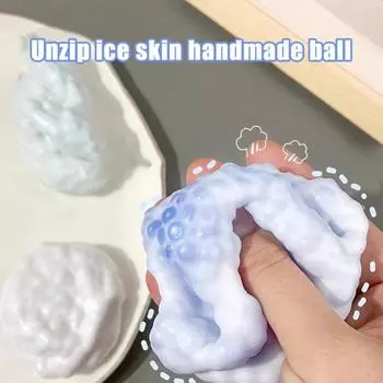 Мяч для снятия стресса в виде винограда, сенсорная игрушка, формируемая для детей, подростков и взрослых, портативная, цветная, сжимаемая, хлюпающая, игрушка-фиджет синий