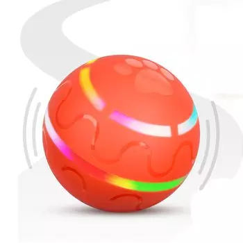 Мяч для собак Bateruni, автоматическая движущаяся собака с USB-пультом, два рабочих электрических питомца, диаметр маленький, средний, большой, оранжевая игрушка, вращение, светящийся, мяч, оранжевый