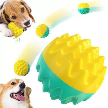 Мяч для собак, скрипучая игрушка, прочные игрушки для собак, мяч для щенков с колючками для тренировки чистых зубов, интерактивные игрушки для больших собак, инструмент для жевания домашних животных, товары для домашних животных, бульдог жёлтый