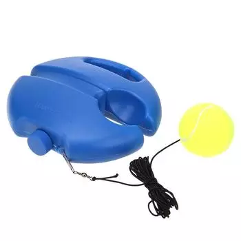 Мяч для теннисного тренажера с отскоком и длинной эластичной веревкой, нескользящее основание (синий)