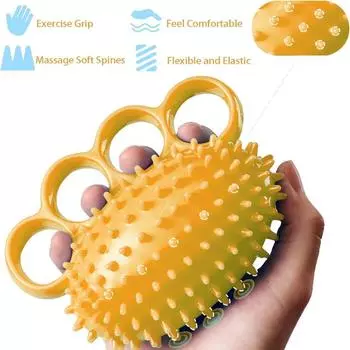 Мяч для укрепления хвата и компрессионный лечебный мяч для упражнений на руки жёлтый