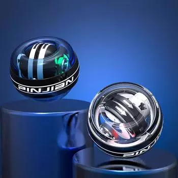 Мяч для укрепления запястья, люминесцентный фитнес-тренажер для укрепления рук, самозапускающийся, металлический, бесшумный, центробежный, портативный фитнес