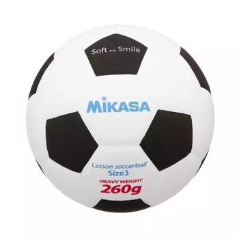 Мяч для юниорского футбола MIKASA 3 Smile Soccer School Lower 260g Pasted Ball Рекомендуемое внутреннее давление Нет. (Начальные классы) приблизительно. Белый черный