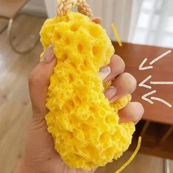 Мяч для ванны из сыра, японская супер мягкая, милая, губчатая банная салфетка для женщин и детей, банный цветок, соты, волшебная баня жёлтый