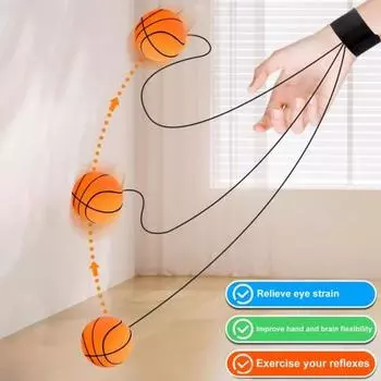 Мяч для возврата запястья, резиновый спортивный мяч с ремешком на запястье, отскок, упругий мяч, игрушка, баскетбольный мяч, бейсбольный мяч, футбольный мяч, напульсник, игрушки для упражнений на запястье baseball