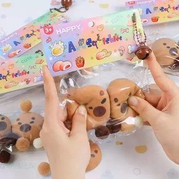 Мяч для выражения эмоций Капибара Сжимающая лапка Игрушки Мягкая Капибара Щипок Фиджет Офисные работники C random 1pc