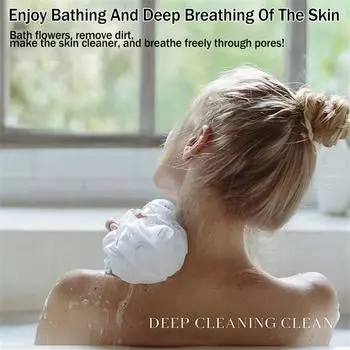 Мяч-губка для душа Bath Flower, однотонный, мягкий, большой, для тела, очищающий, скраб-мяч для душа, отшелушивающий, для ванны зелёный