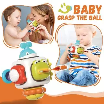 Мяч-игрушка для малышей с животными, развивающий сенсорные ощущения, мяч для рук, развивающая игрушка для раннего развития One Size