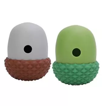 Мяч-игрушка для раздачи корма для собак в форме желудя, интерактивная, для медленного кормления, для снижения привередливости в еде, для собак из силикона Coffee with Grey