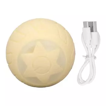 Мяч Peppy Pet для кошек со светодиодной вспышкой, цветные огни, автоматический катящийся мяч, перезаряжаемый через USB жёлтый