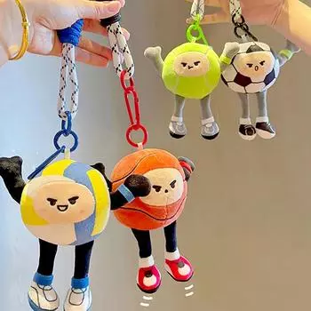 Мяч плюшевый спортивный брелок для ключей футбол волейбол баскетбол теннис кулон мягкий милый спортивный болельщик украшение