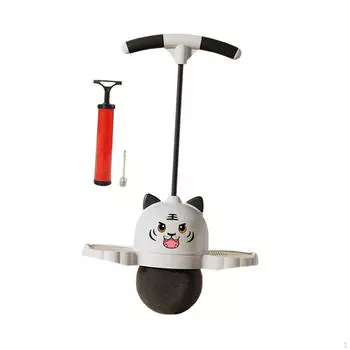 Мяч-пого Tiger с ручкой, палка для упражнений, подарки детям, прыгающие для игр, тело белый