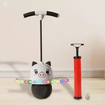 Мяч-прыгун Pogo Jump Ball, прыгающая доска для упражнений для мальчиков и девочек с легкой игрушкой для прыжков в высоту для тренировок чёрный