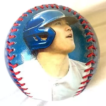 Мяч Shohei Otani Los Angeles Dodgers с личным изображением и автографом, официальный главный мяч [Overseas Limited] #17 [Предмет] синий