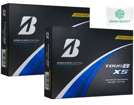 Мячи для гольфа Bridgestone TOUR B XS Pearl White 2 дюжины, модель 2024 года, в комплекте оригинальная карманная салфетка (24 мяча)