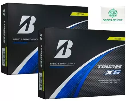 Мячи для гольфа Bridgestone TOUR B XS желтые, 2 дюжины, модель 2024 года, в комплекте оригинальная карманная салфетка (24 мяча) жёлтый