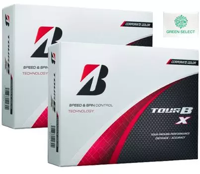 Мячи для гольфа Bridgestone TOUR BX корпоративного цвета, 2 дюжины, модель 2024 года, в комплекте оригинальная карманная салфетка (24 мяча)