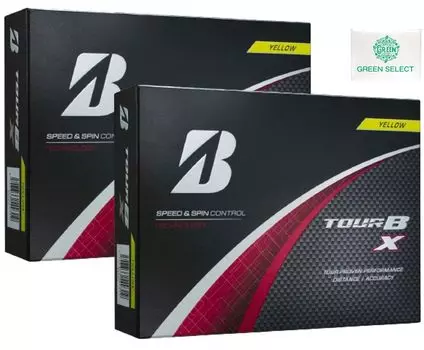 Мячи для гольфа Bridgestone TOUR BX желтые, 2 дюжины, модель 2024 года, в комплекте оригинальная карманная салфетка (24 мяча) жёлтый