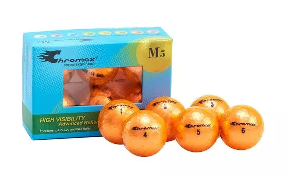 Мячи для гольфа Chromax Metallic M5 цветные оранжевые (6 упаковок)