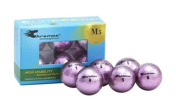Мячи для гольфа Chromax Metallic M5 цветные фиолетовые (6 упаковок) фиолетовый