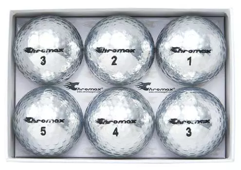 Мячи для гольфа Chromax Metallic M5, цветные, серебристые (6 упаковок)