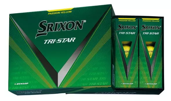 Мячи для гольфа Dunlop SRIXON 2024 Модель 1 дюжина Premium Passion Желтый TRI-STAR4 (12 шт.) жёлтый