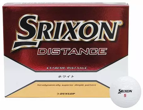Мячи для гольфа DUNLOP SRIXON DISTANCE 1 дюжина белых (12 шт.)