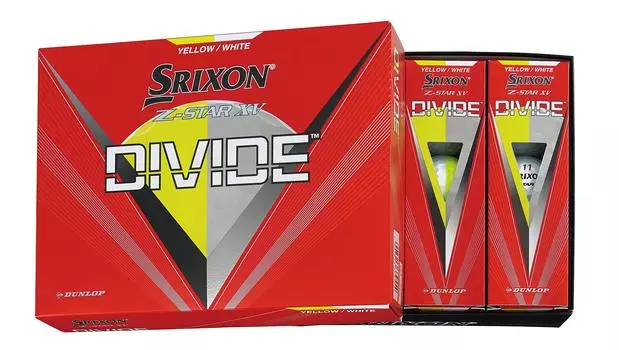 Мячи для гольфа Dunlop SRIXON XV DIVIDE 2023 Модель 1 дюжина Z-STAR (12 шт.) Желтый/Белый