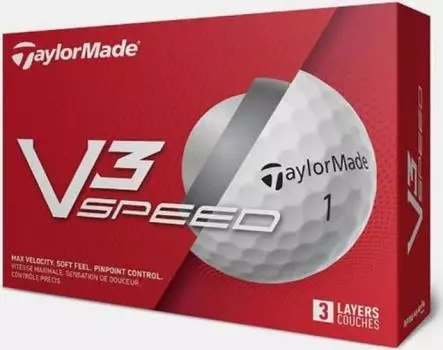 Мячи для гольфа TaylorMade V3 SPEED Speed, белые, 1 дюжина белый