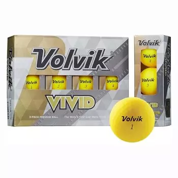 Мячи для гольфа Volvik 2022 Volvik VIVID 22 желтые 1 дюжина (12 шт.) жёлтый
