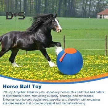 Мячи для пастушьих собак Игрушечный мяч для лошадей Утолщенный мяч с защитой от разрывов Устойчивый к царапинам тренировочный мяч Стимулирует чувства Уверенность Игрушка для лошадей Пастушьи собаки синий