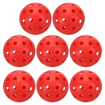Мячи для пиклбола PATIKIL Outdoor Pickleball 40 лунок 8 шт. в упаковке для любительских игр в помещении и на открытом воздухе, красные красный