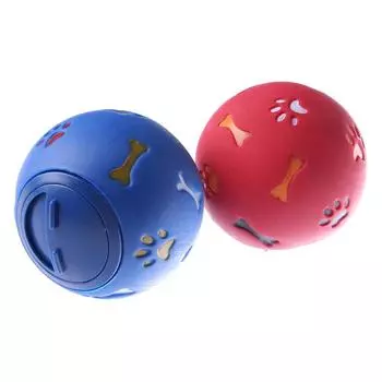 Мячи для укусов интерактивные пищащие резиновые игрушки для чистки собачьих мячей зоотовары утечка еда жевание красный