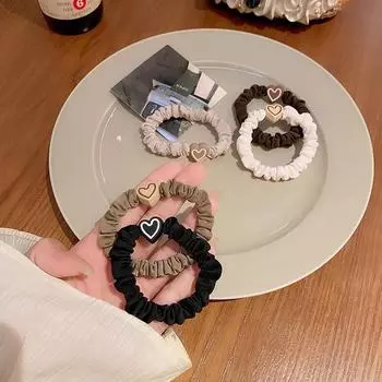 Мягкая эластичная резинка для волос — бережно относится к волосам, идеально подходит для хвостиков и студенческих аксессуаров F1109 белый