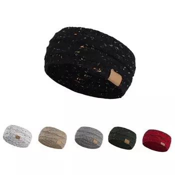 Мягкая эластичная зимняя теплая вязаная повязка на голову для ушей для женщин и девочек