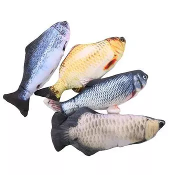 Мягкая электронная игрушка для кошек в форме рыбы, электрическая USB-зарядка, имитация рыбок, забавные игрушки для жевания кошек, игровые принадлежности, дропшиппинг