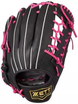 Мягкая бейсбольная перчатка ZETT Fine Play All Round, черная и розовая, для бросков справа BRGB35370Z (Перчатка)