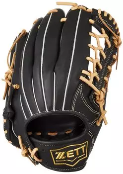 Мягкая бейсбольная перчатка ZETT Fine Play, черная и пастельно-коричневая, для броска правой рукой BRGB35370Z (Перчатка) Всесторонний