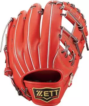 Мягкая бейсбольная перчатка ZETT Pro Status для броска справа, темно-оранжевый x коричневый 2 BRGB30024 (Перчатка) Второй/Короткий (5837) Размер