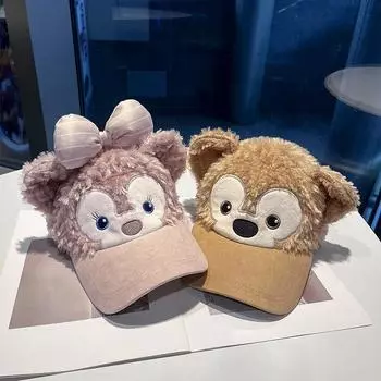 Мягкая бейсболка для девочек, зимняя теплая кепка с изображением медведя и утконоса Adjustable