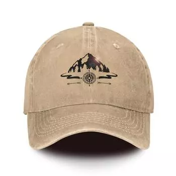 Мягкая бейсболка Mountain Baseball Hats Men Cotton Ball с рисунком компаса