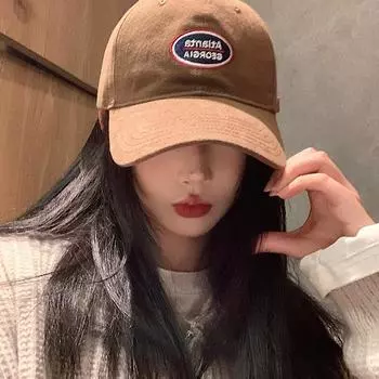 Мягкая бейсболка женская ретро-кепка маленькая универсальная кепка с широкими полями большая окружность головы модная шляпа Adjustable красный