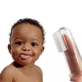 Мягкая безопасная силиконовая детская зубная щетка на палец, детский тренировочный прорезыватель для прорезывания зубов, щетка для новорожденных