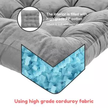 Мягкая большая напольная подушка для квадратного стула для взрослых, детей, домашнего офиса, декоративная подушка для дивана, подушка для медитации, сидение серый