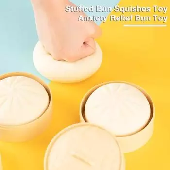 Мягкая булочка, игрушка с медленным отскоком и пластиковой пароваркой, гибкая TPR для снятия стресса, забавная милая булочка, сжимаемая