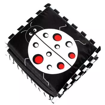 Мягкая детская кроватка-книжка, игрушка-книжка, детская кроватка с морщинами, игрушка-зеркало для живота, прорезыватель для прорезывания зубов, высококонтрастная тактильная игрушка для новорожденных (Мальчики и девочки) unfold-81*15cm