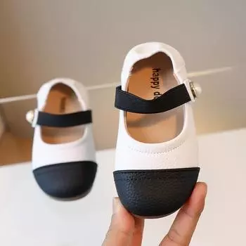 Мягкая детская мода в японском стиле, простая кожаная прострочка, нескользящая, лето 2024, новые универсальные туфли принцессы на плоской подошве для девочек, повседневная обувь 21 хаки