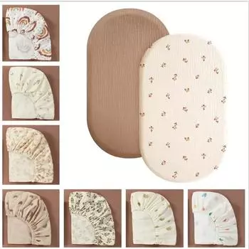 Мягкая дышащая муслиновая хлопковая детская простыня на резинке для кроватки новорожденного, универсальная однотонная простыня для детской колыбели