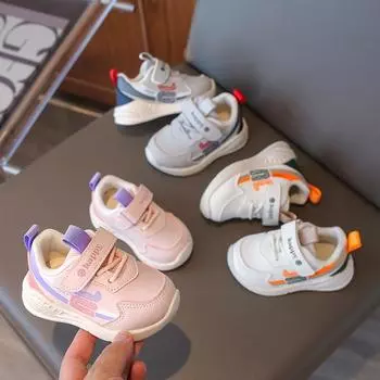 Мягкая дышащая обувь для детей 2025 года, весенняя нескользящая обувь для мальчиков и обувь для малышей для девочек 16 розовый