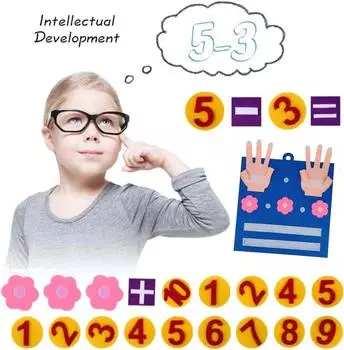 Мягкая фетровая доска для счета, игрушка для обучения математике, счету, раннее образовательное занятие, игрушка для детей дошкольного возраста